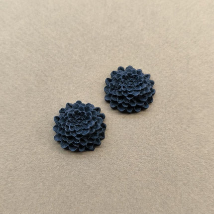 Chrysanthemum Küpe - Navy Blue