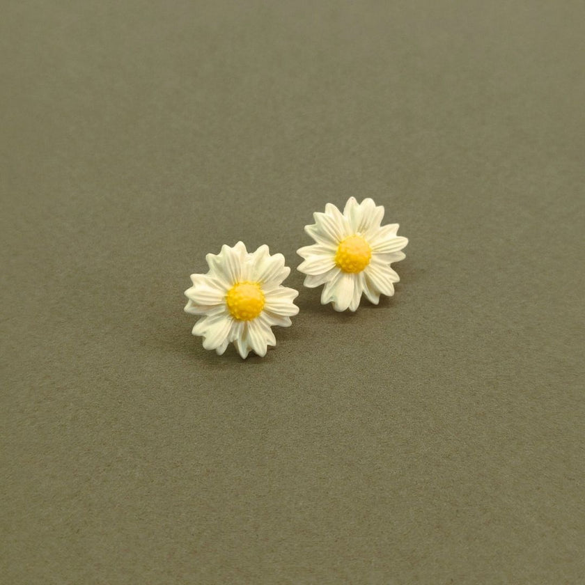 Daisy Minimalist Küpe - Salt White