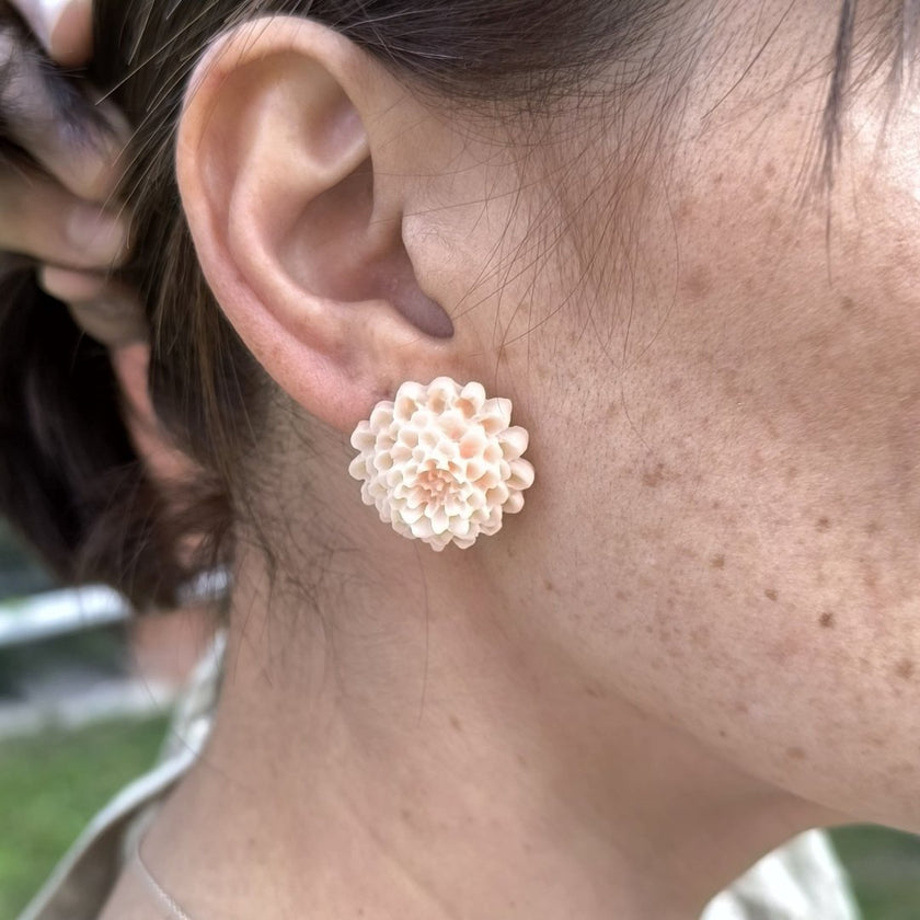 Chrysanthemum Küpe - Blush Pink