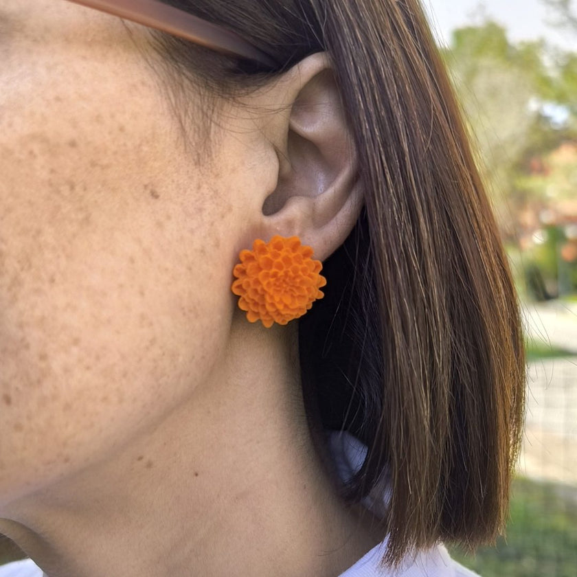 Chrysanthemum Küpe - Tangerine