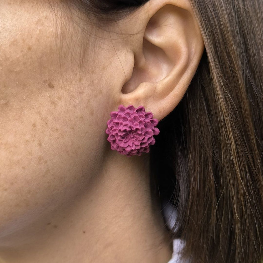 Chrysanthemum Küpe - Frozen Berry