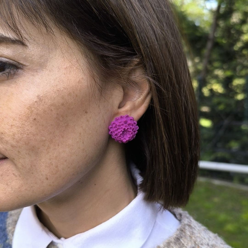 Chrysanthemum Küpe - Magenta