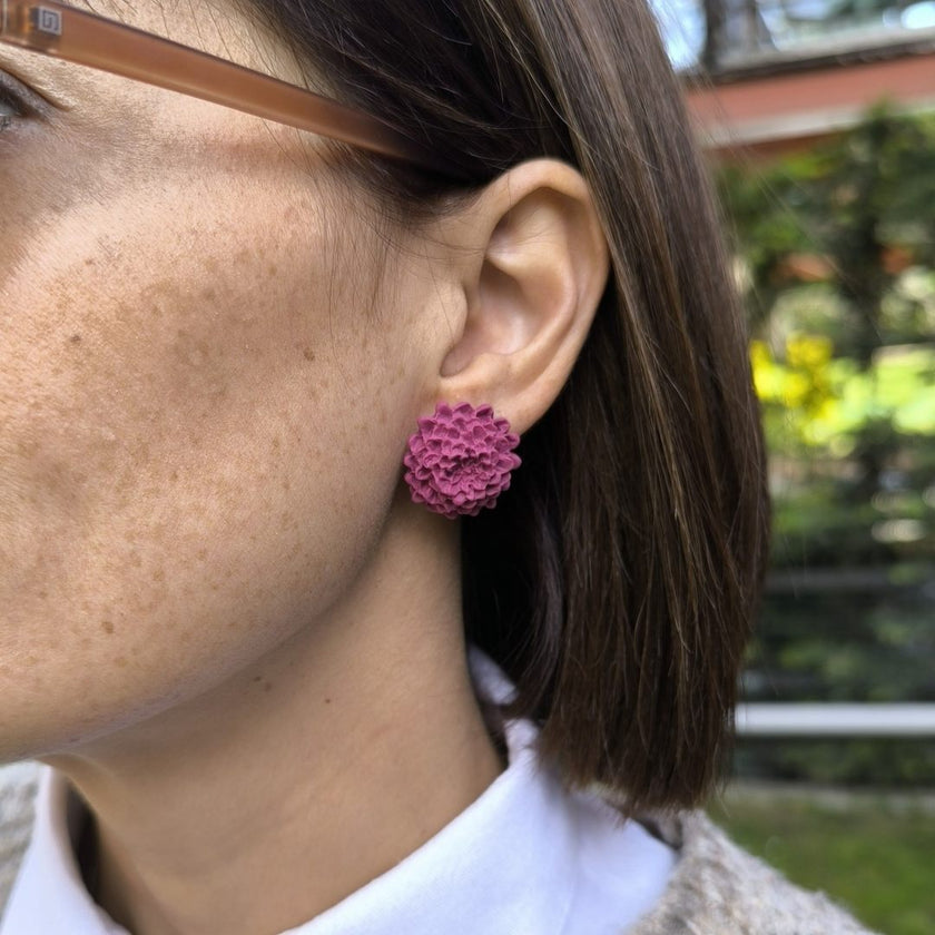 Chrysanthemum Küpe - Frozen Berry