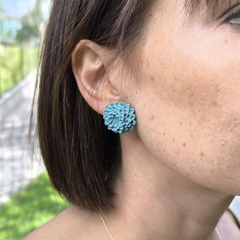 Chrysanthemum Küpe - Ocean Wave