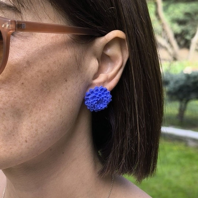 Chrysanthemum Küpe - Saks Blue