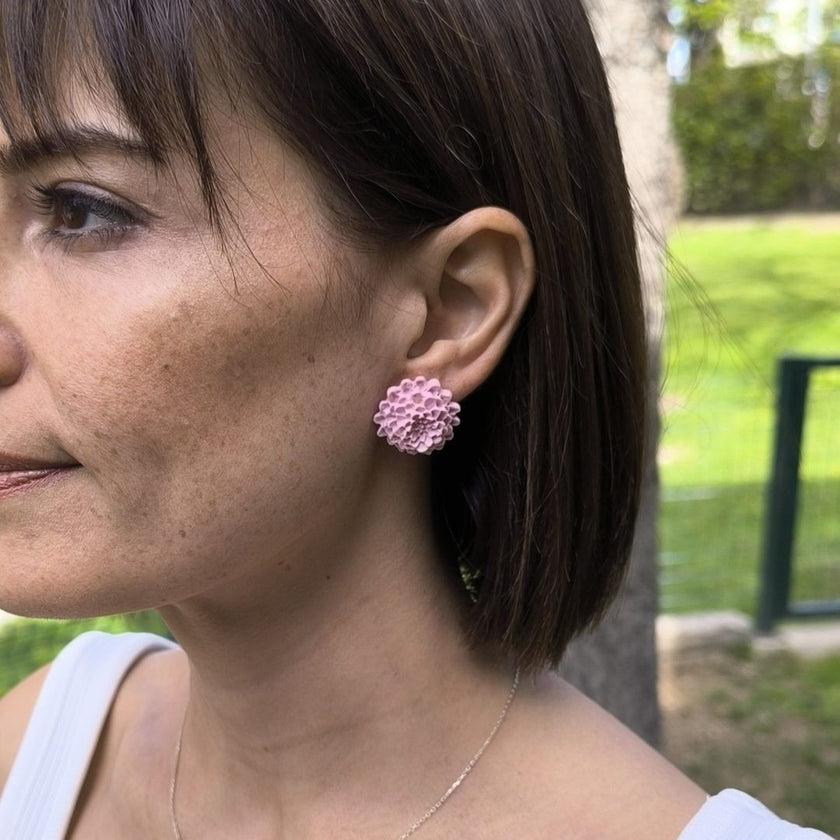 Chrysanthemum Küpe - Strawberry Cream