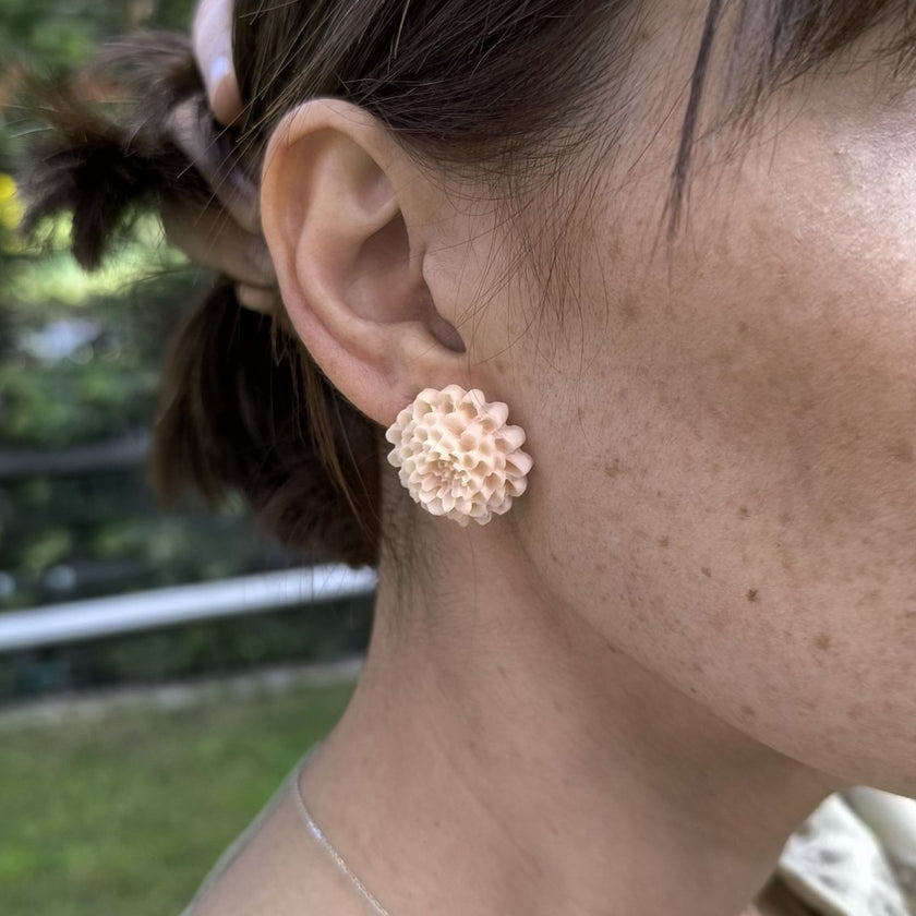 Chrysanthemum Küpe - Blush Pink