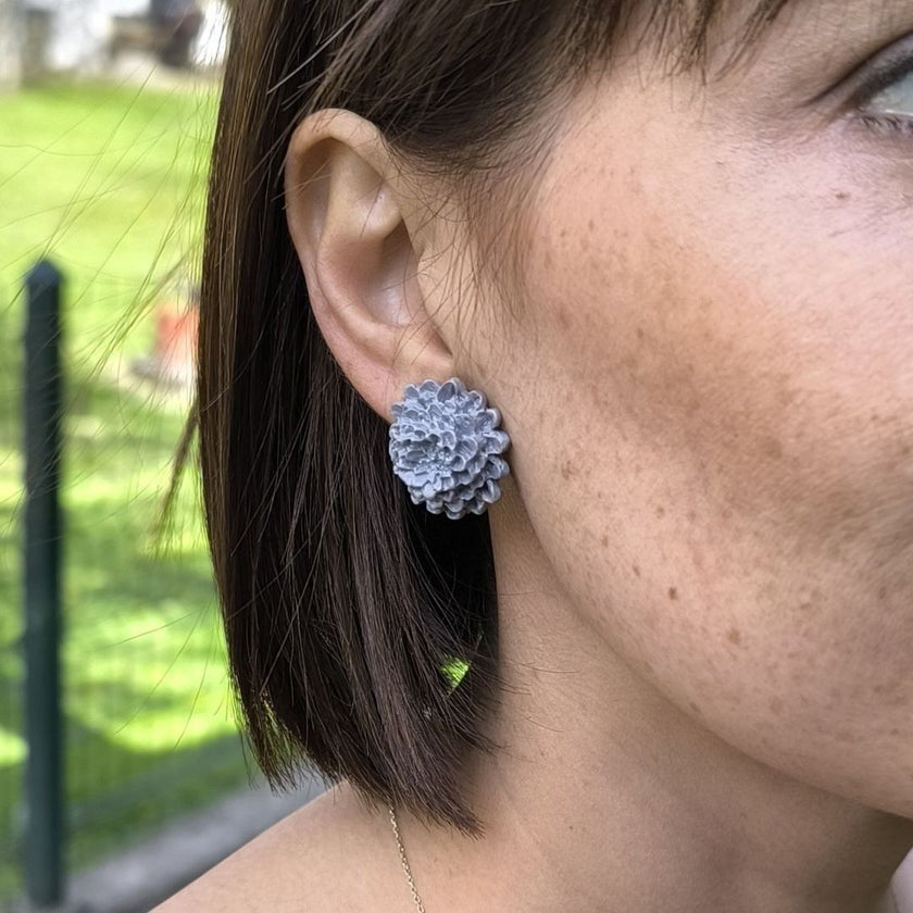 Chrysanthemum Küpe - Silver