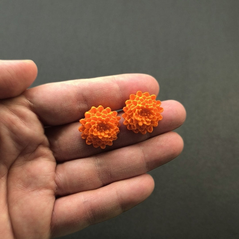 Chrysanthemum Küpe - Tangerine