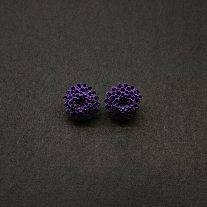 Chrysanthemum Küpe - Purple