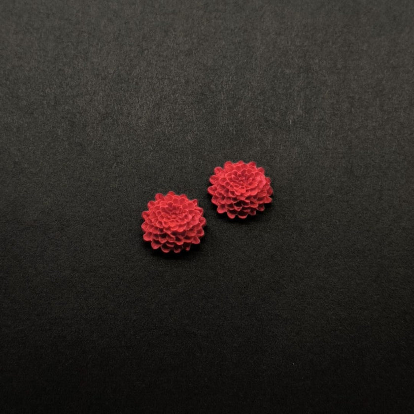 Chrysanthemum Küpe - Christmas Red