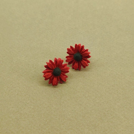 Daisy Minimalist Küpe - Christmas Red v1
