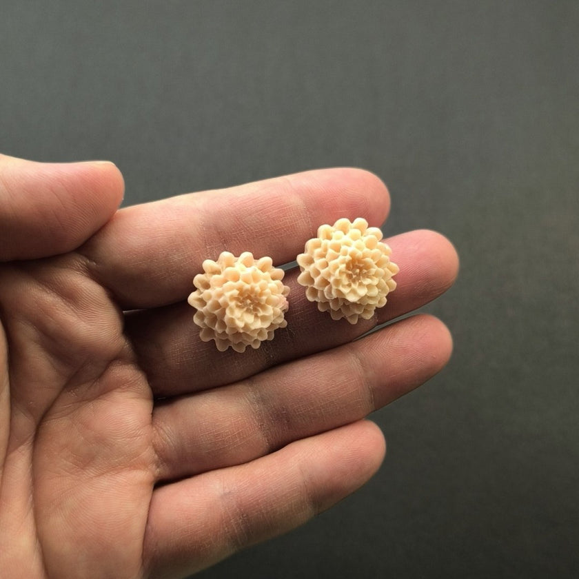 Chrysanthemum Küpe - Blush Pink