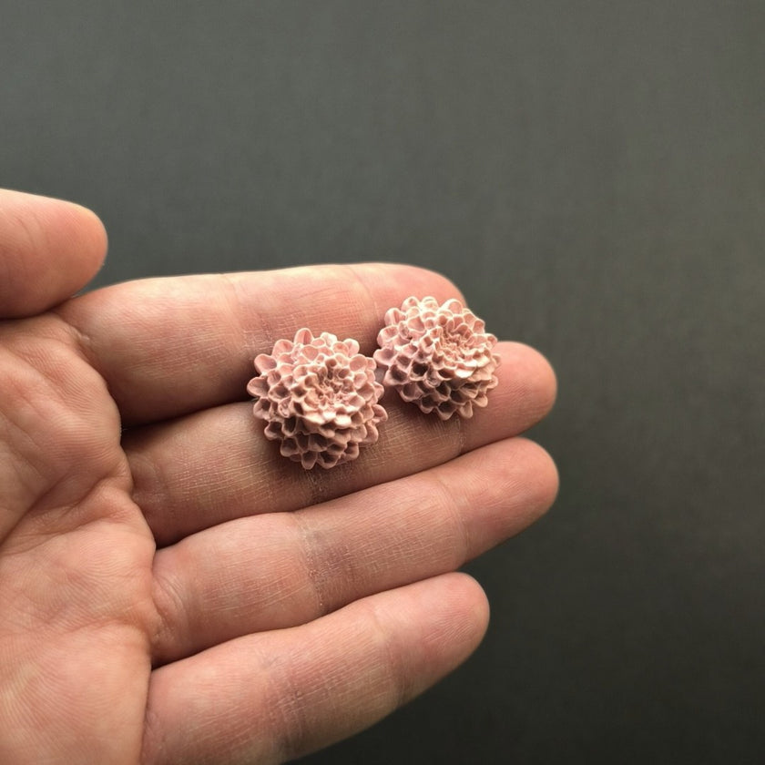 Chrysanthemum Küpe - Strawberry Cream