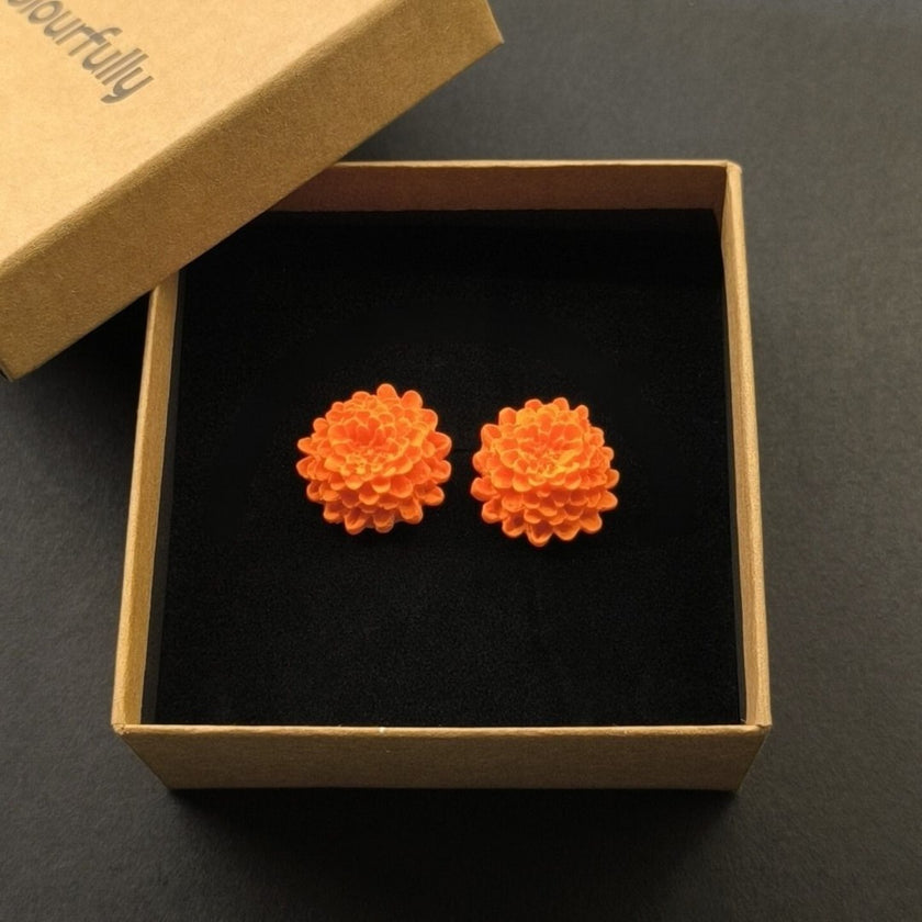 Chrysanthemum Küpe - Tangerine
