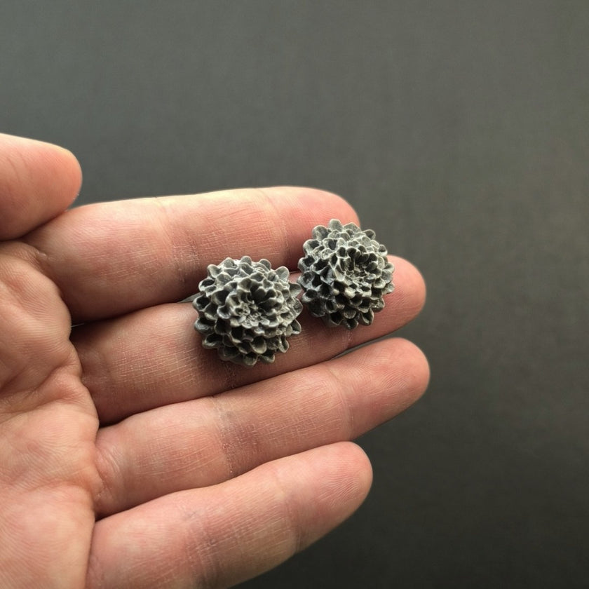 Chrysanthemum Küpe - Silver