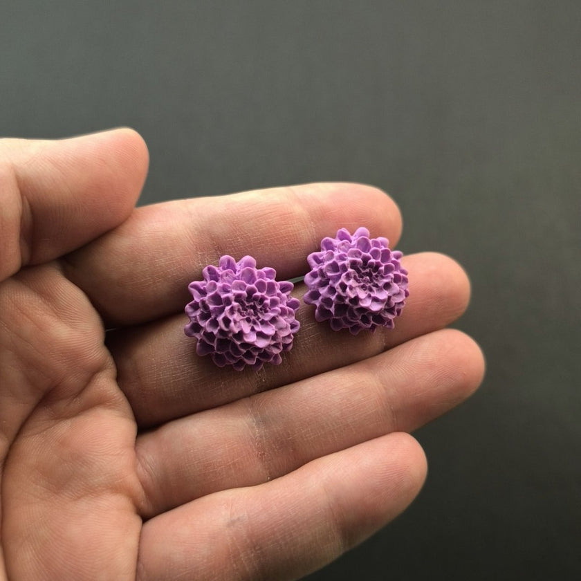 Chrysanthemum Küpe - Lavender