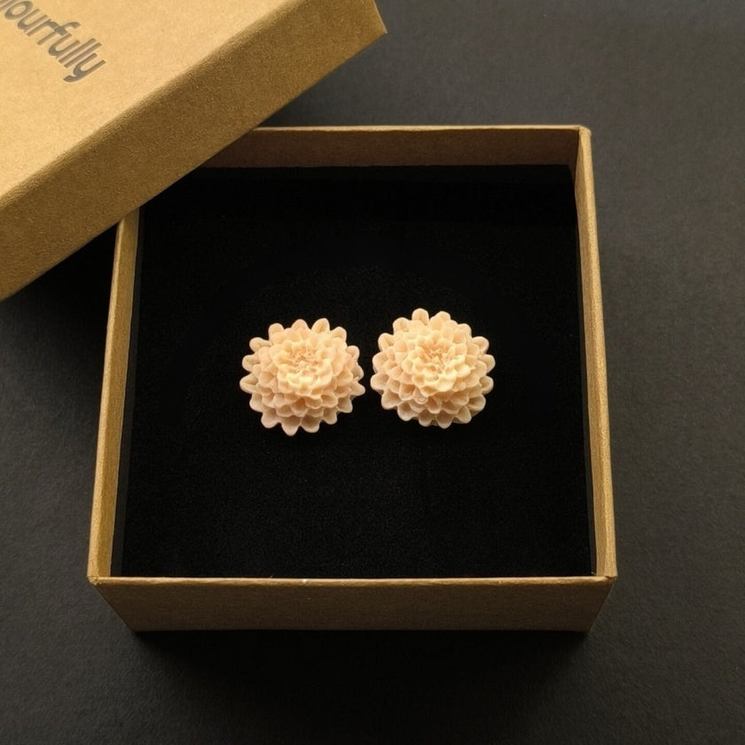 Chrysanthemum Küpe - Blush Pink