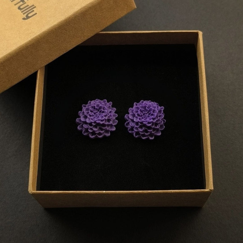 Chrysanthemum Küpe - Purple