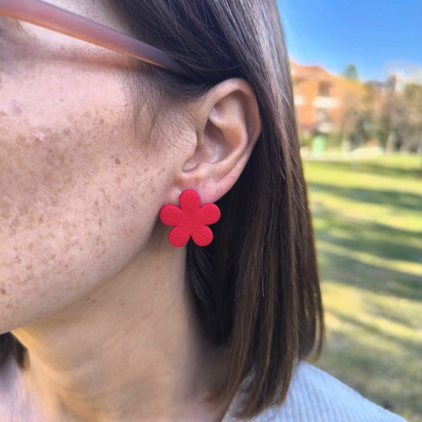 Clover Küpe - Christmas Red