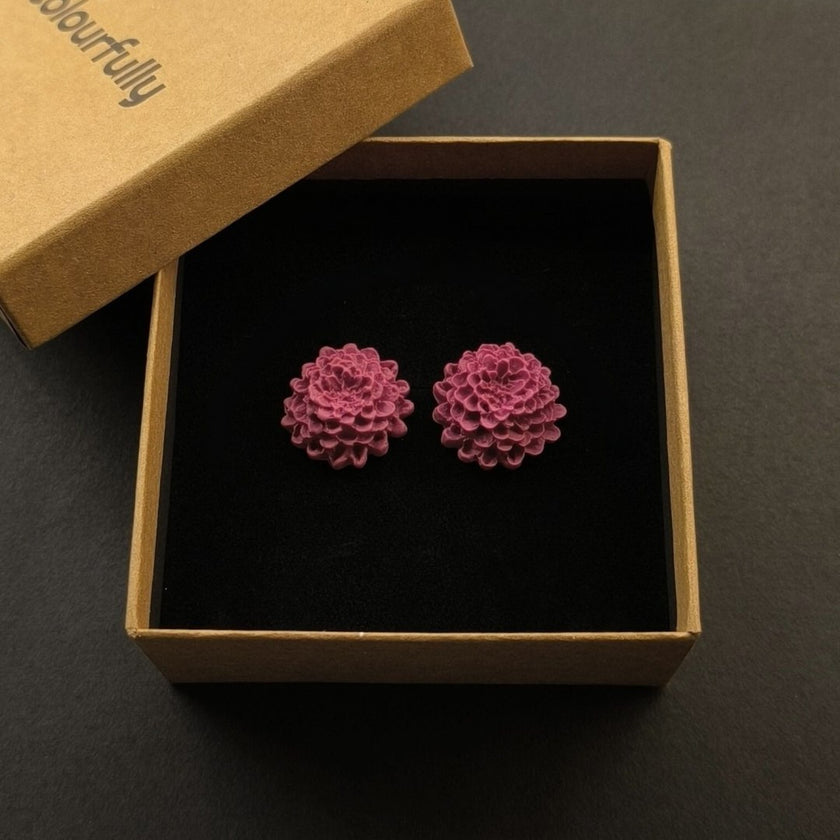 Chrysanthemum Küpe - Frozen Berry