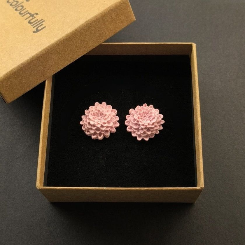 Chrysanthemum Küpe - Strawberry Cream