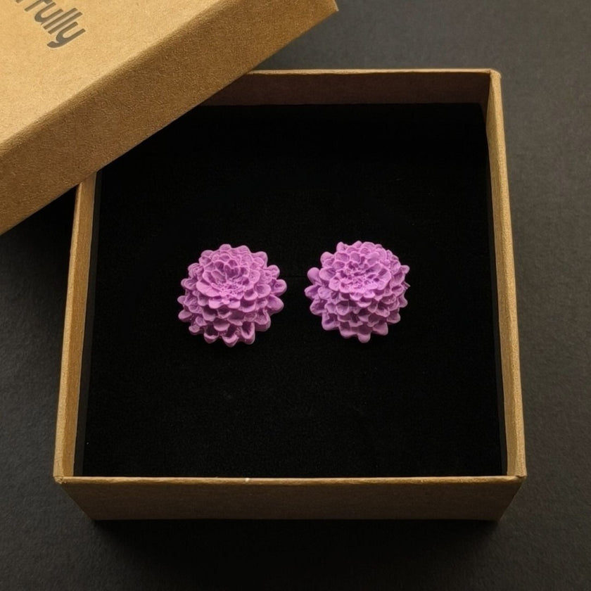 Chrysanthemum Küpe - Lavender