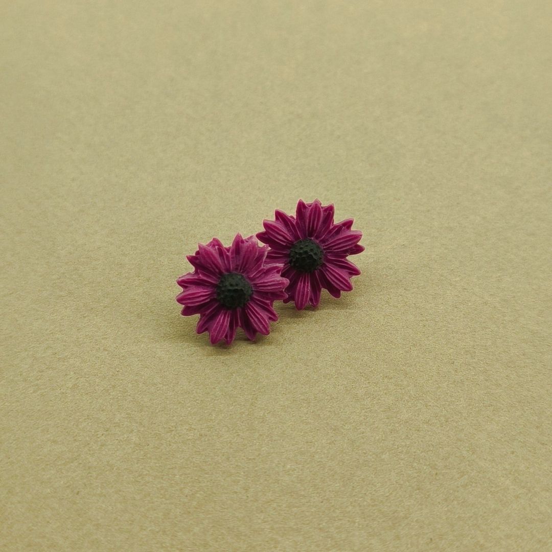Daisy Minimalist Küpe - Magenta