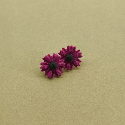 Daisy Minimalist Küpe - Magenta