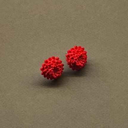 Chrysanthemum Küpe - Christmas Red