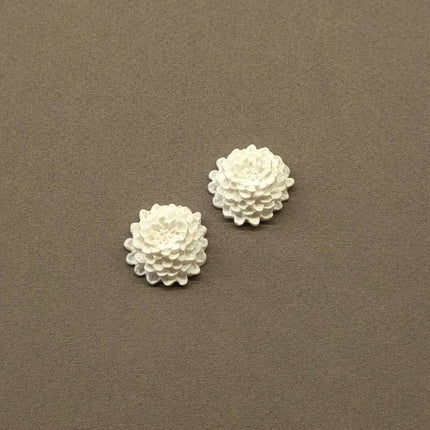 Chrysanthemum Küpe - Salt White