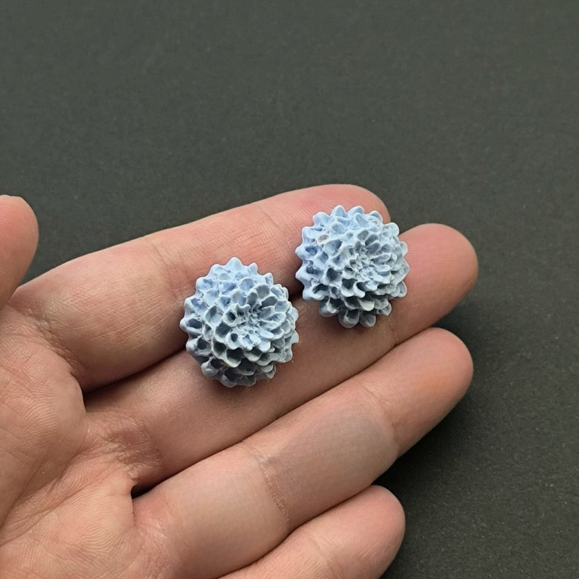 Chrysanthemum Küpe - Sky Blue