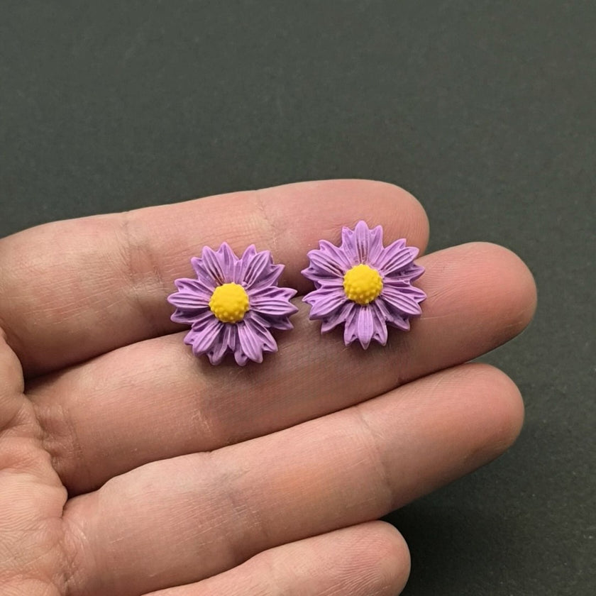 Daisy Minimalist Küpe - Lavender v2