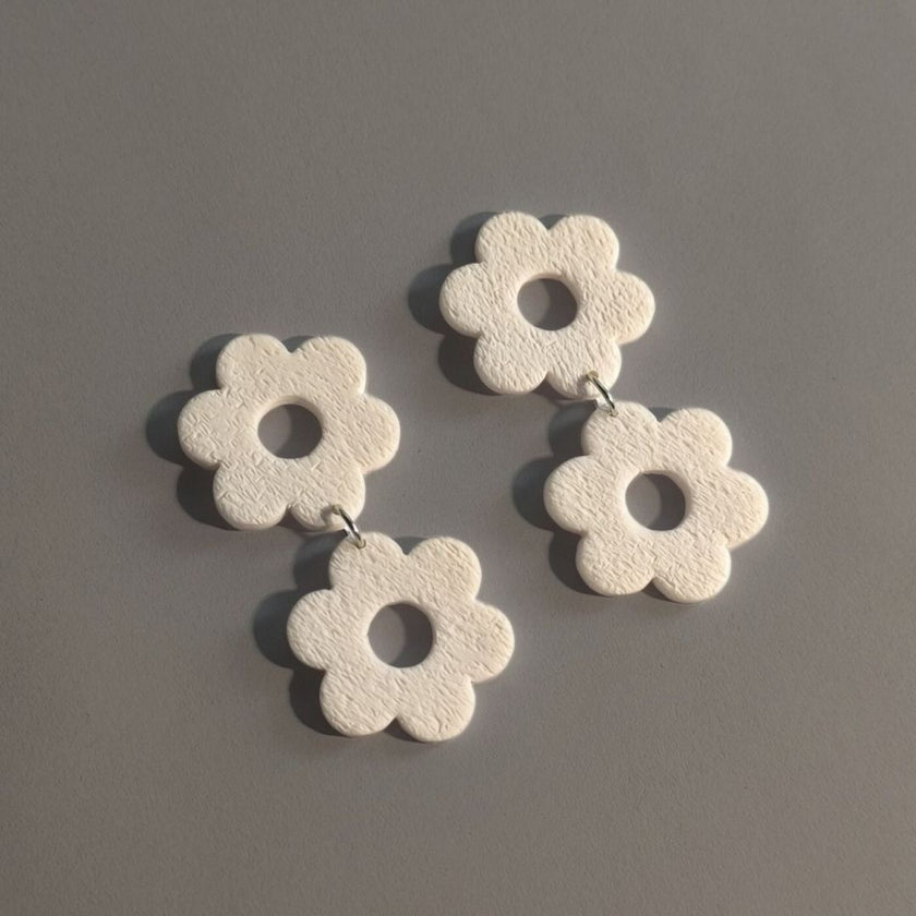 Daisy Doubles Küpe - Salt White