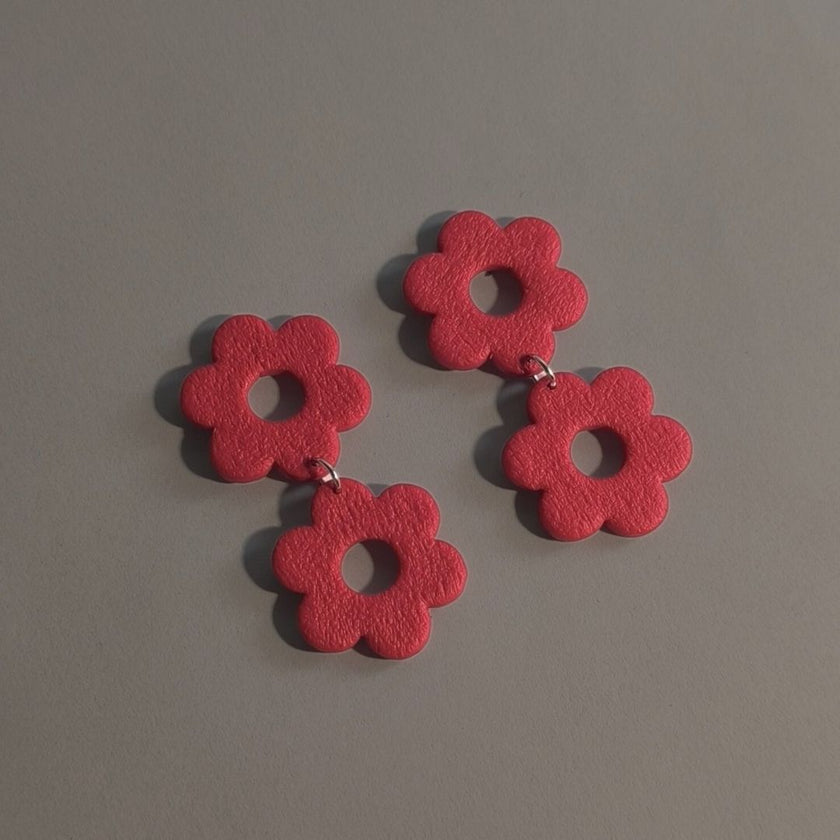 Daisy Doubles Küpe - Cherry Red