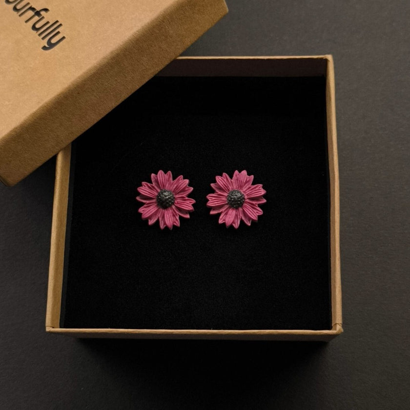 Daisy Minimalist Küpe - Frozen Berry