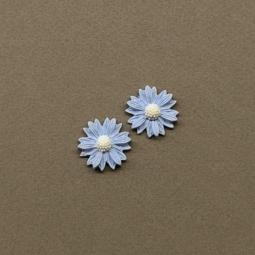 Daisy Minimalist Küpe - Sky Blue
