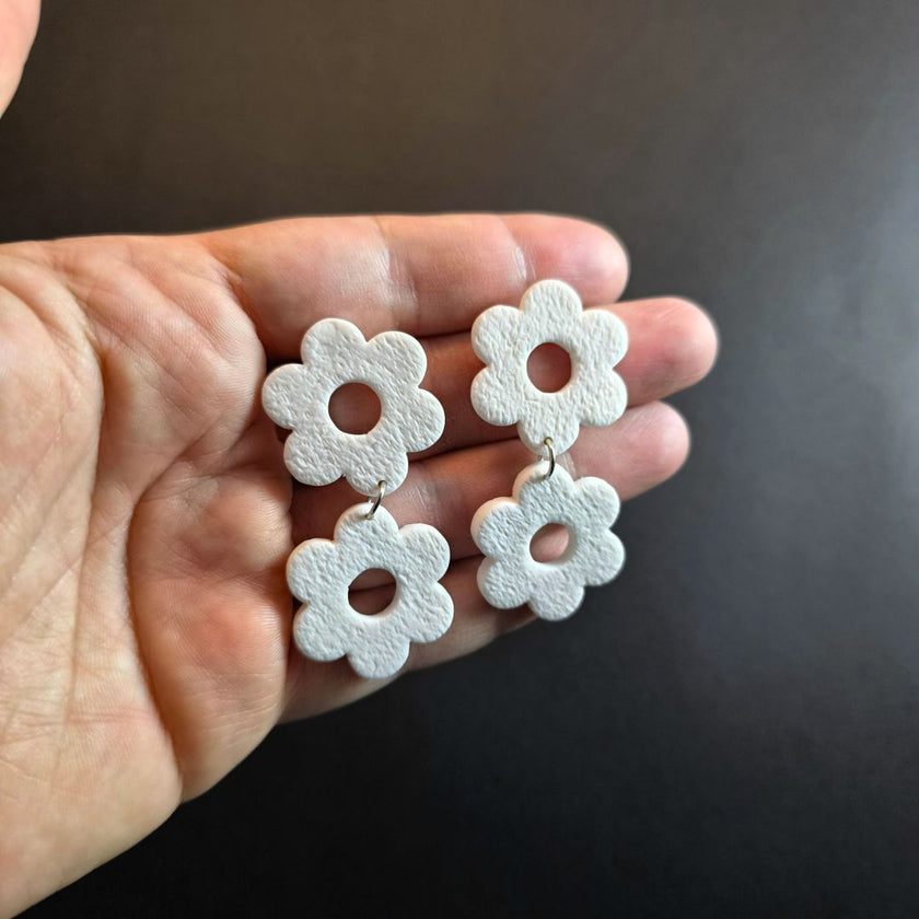 Daisy Doubles Küpe - Salt White