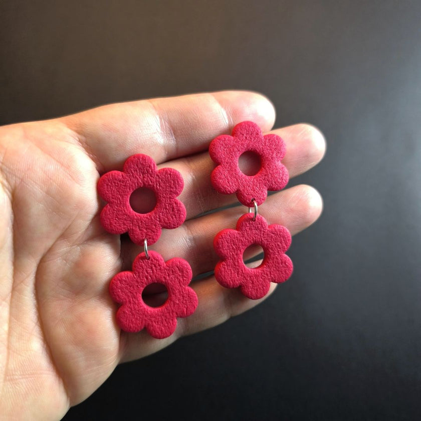 Daisy Doubles Küpe - Cherry Red
