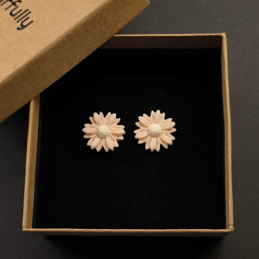 Daisy Minimalist Küpe - Blush Pink