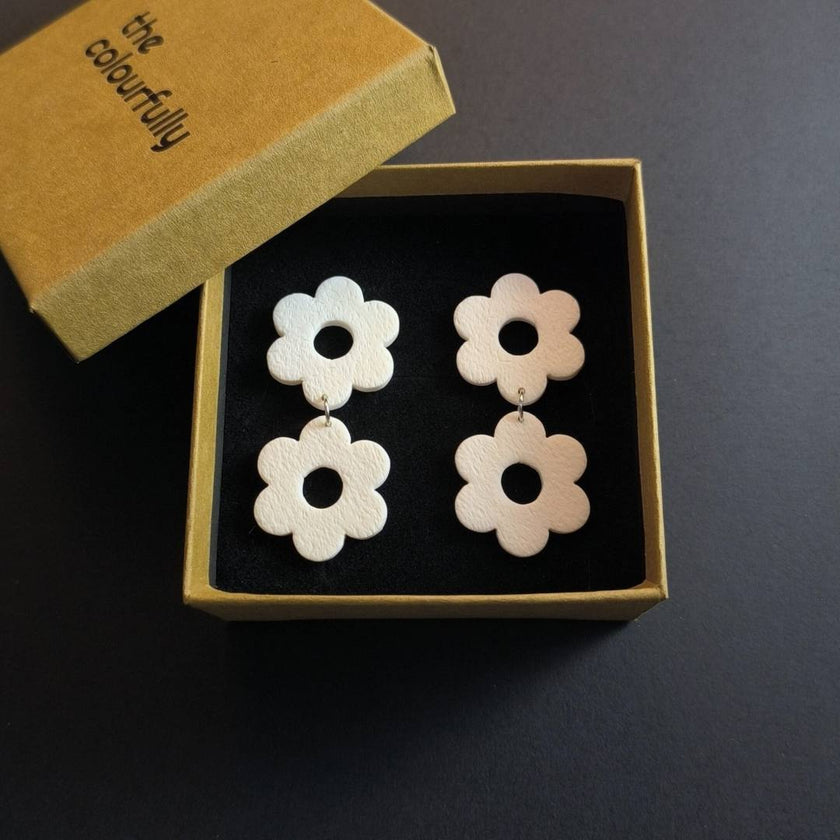 Daisy Doubles Küpe - Salt White