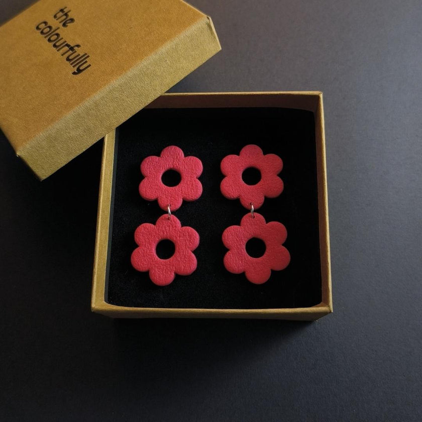 Daisy Doubles Küpe - Cherry Red