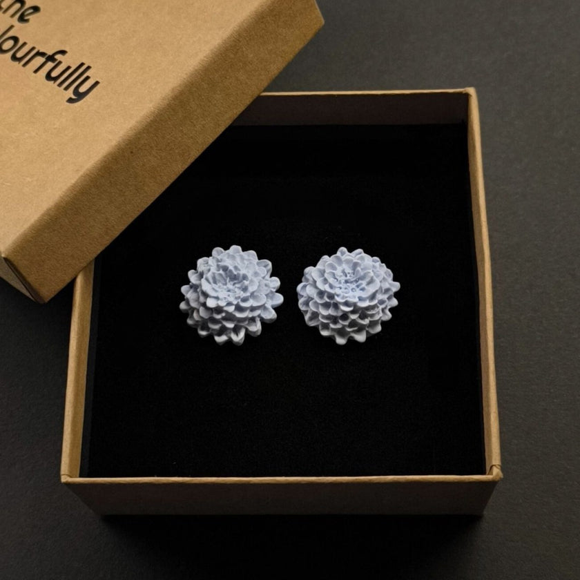 Chrysanthemum Küpe - Sky Blue