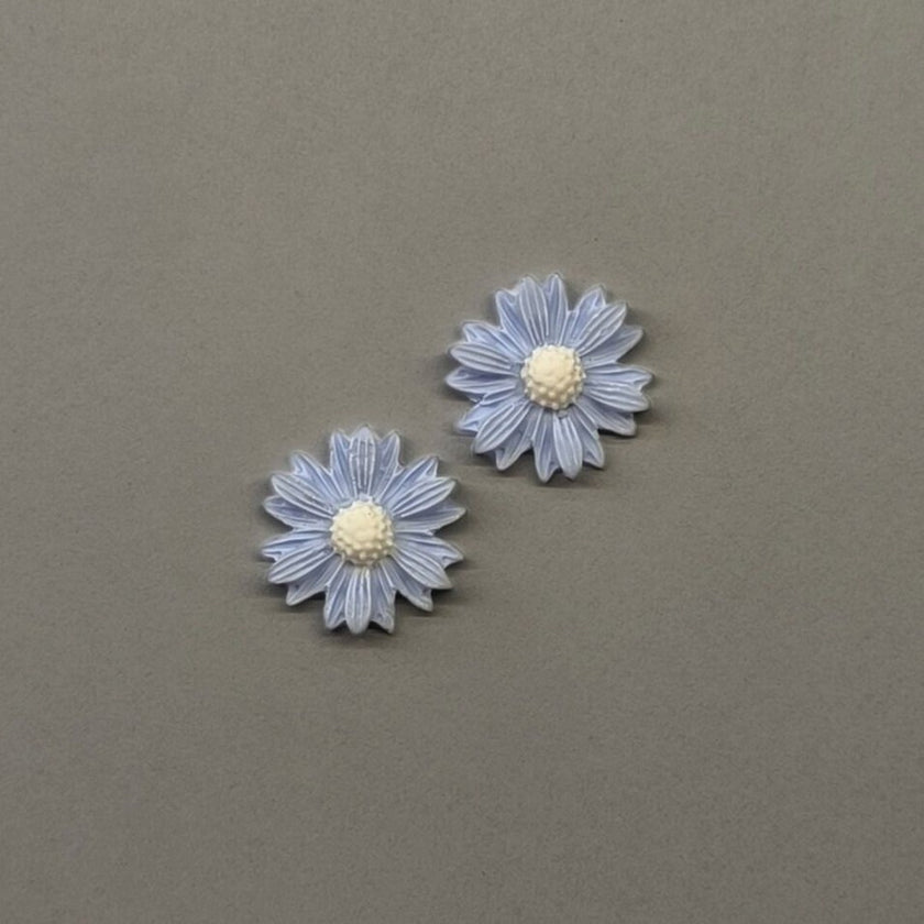 Daisy Minimalist Küpe - Sky Blue