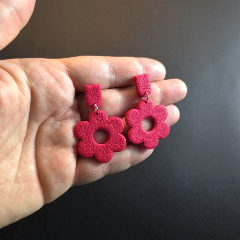 Daisy Beauty Küpe - Cherry Red