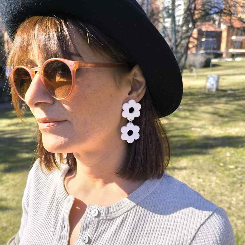 Daisy Doubles Küpe - Salt White