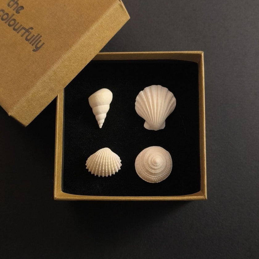 Shelby 4'lü Küpe Seti - Salt White