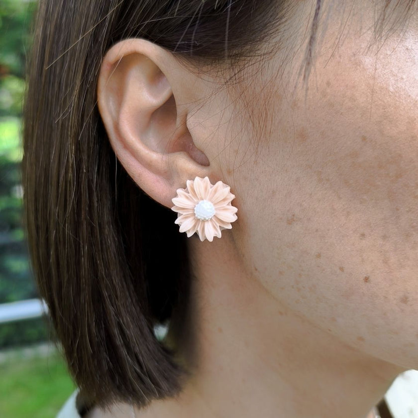 Daisy Minimalist Küpe - Blush Pink