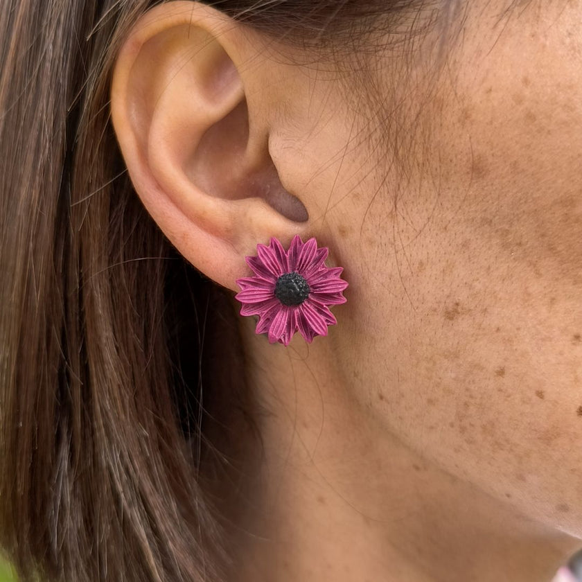 Daisy Minimalist Küpe - Frozen Berry