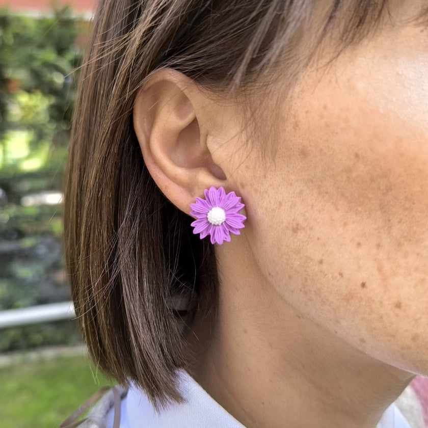Daisy Minimalist Küpe - Lavender v1